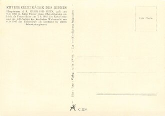 Ansichtskarte "Hauptmann d. R. Gerhard Hein - Träger des Eichenlaubs zum Ritterkreuz des Eisernen Kreuzes"