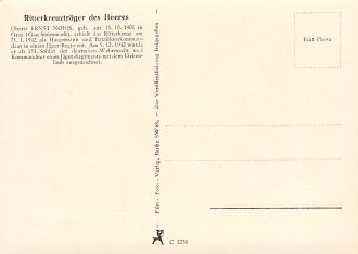 Ansichtskarte "Oberst Ernst Nobis - Träger des Eichenlaubs zum Ritterkreuz des Eisernen Kreuzes"