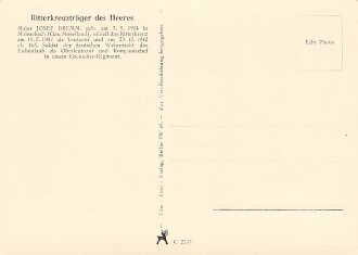 Ansichtskarte "Major Josef Bremm- Träger des Eichenlaubs zum Ritterkreuz des Eisernen Kreuzes"