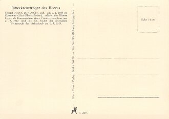 Ansichtskarte "Oberst Hans Mikosch - Träger des...