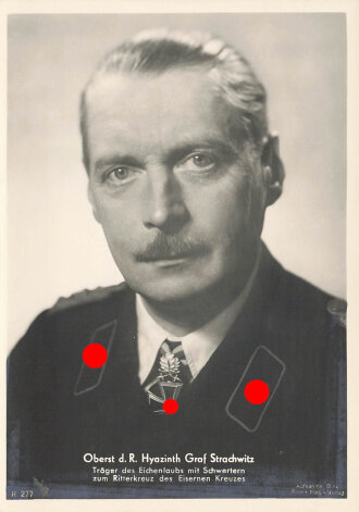 Ansichtskarte "Oberst d.R. Hyazinth Graf Strachwitz...