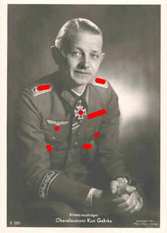 Ansichtskarte "Ritterkreuzträger Oberstleutnant Kurt Gehrke"