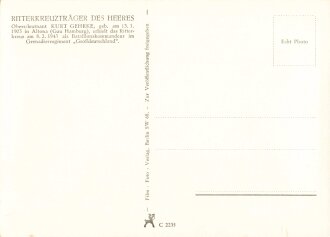 Ansichtskarte "Ritterkreuzträger Oberstleutnant...