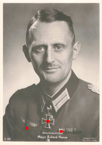 Ansichtskarte "Ritterkreuzträger Major Richard Henze"