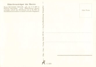 Ansichtskarte "Ritterkreuzträger Major Richard Henze"