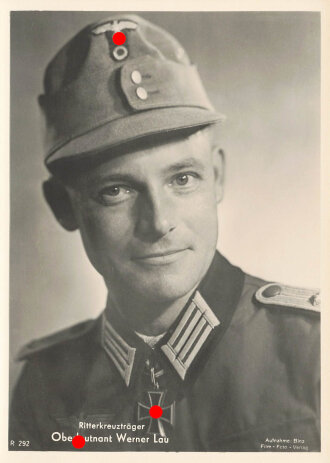 Ansichtskarte "Ritterkreuzträger Oberstleutnant Werner Lau"