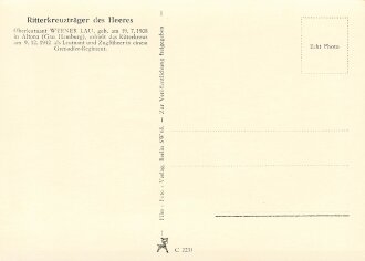 Ansichtskarte "Ritterkreuzträger Oberstleutnant...