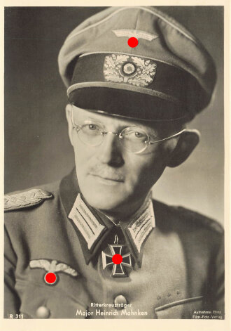 Ansichtskarte "Ritterkreuzträger Major Heinrich Mahnken"