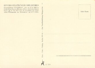Ansichtskarte "Ritterkreuzträger Generaloberst...