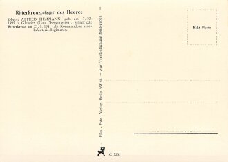 Ansichtskarte "Ritterkreuzträger Oberst Alfred Hemmann"