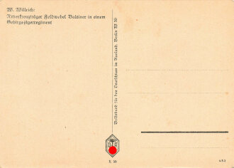 Ansichtskarte "Ritterkreuzträger Feldwebel Valtiner"