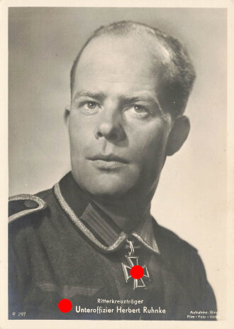 Ansichtskarte "Ritterkreuzträger Unteroffizier Herbert Ruhnke"