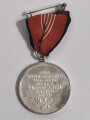 Deutsche Olympia  Erinnerungsmedaille 1936 mit Trägerband, sehr guter Zustand, seltenere Variante aus versilbertem Eisen