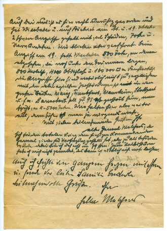 Hans Melchers, Generalmajor a.D., handgeschriebener Brief...