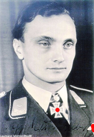 Deutschland nach 1945, Ritterkreuzträger Leutnant Wurmheller, Repro Foto mit Unterschrift