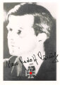 Deutschland nach 1945, Ritterkreuzträger Hans Rudolf Rösing, eigenhändige Unterschrift auf Reprofoto