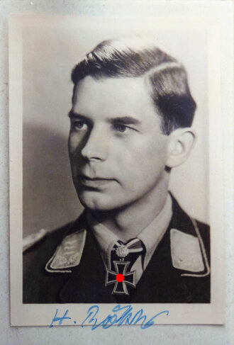 Deutschland nach 1945, Eichenlaubträger, eigenhändige Unterschrift auf Reprofoto