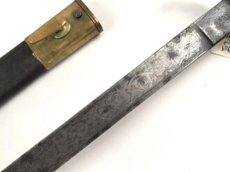 Preussen, Kaiserreich, Seitengewehr Modell 1871 für Kadetten, Klingenätzung  "mit Gott für Kaiser und Reich", typische Schörklinge , aufpflanzbares Eigentumstück ,