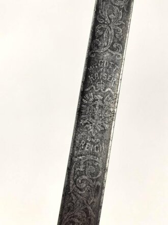 Preussen, Kaiserreich, Seitengewehr Modell 1871 für Kadetten, Klingenätzung  "mit Gott für Kaiser und Reich", typische Schörklinge , aufpflanzbares Eigentumstück ,