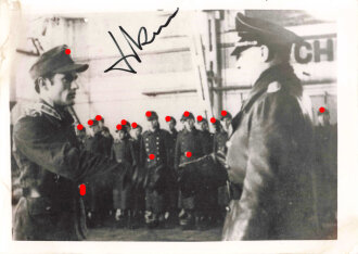 Deutschland nach 1945, Ritterkruzträger Eduard Isken, eigenhändige Unterschrift auf Reprofoto