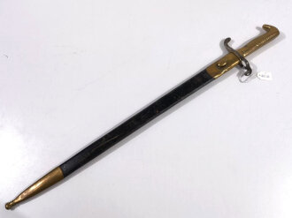 Preussen Kaiserreich, Seitengewehr Modell 1860 für Füsiliere, Eigentumstück, nicht aufpflanzbar, Klingenätzung  " mit Gott für Kaiser und Reich", Keilklinge 21 mm