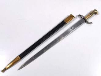 Preussen Kaiserreich, Seitengewehr Modell 1860 für Füsiliere, Eigentumstück, nicht aufpflanzbar, Klingenätzung  " mit Gott für Kaiser und Reich", Keilklinge 21 mm