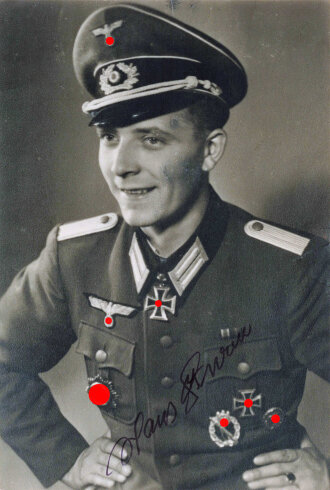 Deutschland nach 1945, Ritterkreuzträger, Repro Foto mit Unterschrift,