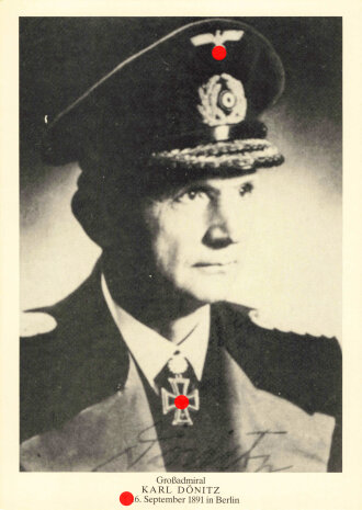 Deutschland nach 1945, Großadmiral Karl Dönitz, Nchkriegskarte mit Unterschrift
