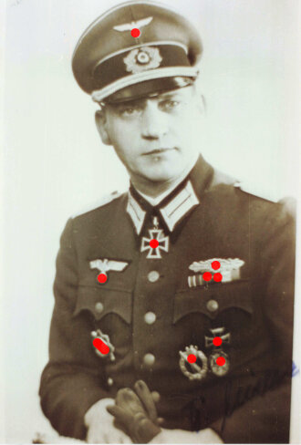 Deutschland nach 1945, Ritterkreuzträger Walter Misera, Repro Foto mit Unterschrift