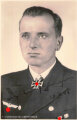 Deutschland nach 1945, Ritterkreuzträger Korvettenkapitän Kretschmar, Repro Foto mit Unterschrift