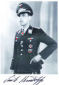 Deutschland nach 1945, Ritterkreuzträger Erich Rudorffer, Repro Foto mit Unterschrift
