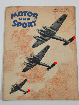 "Motor und Sport" - 05. Mai 1940 - Heft 18, 35 Seiten, gebraucht, DIN A4