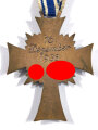 Ehrenkreuz der Deutschen Mutter ( Mutterkreuz ) in Bronze mit langem Band, Emaille ohne Schäden, sehr guter Zustand