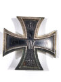 Eisernes Kreuz 1. Klasse 1914, Rückseitig mit 800er Silber Stempel, gewölbtes Stück, Kern magnetisch. Ungereinigt