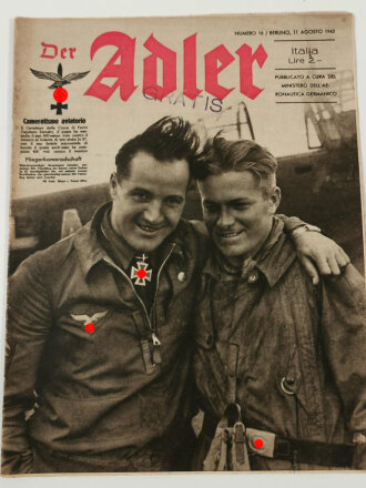 Der Adler "Cameratismo Aviatorio/Fliegerkameradschaft", Heft Nr. 16, 11. August 1942, deutsch/italiensche Ausgabe
