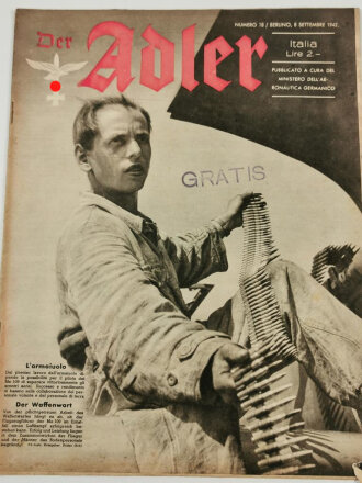 Der Adler "Larmaiuolo/Der Waffenwart", Heft Nr. 18, 8. September 1942, deutsch/italiensche Ausgabe