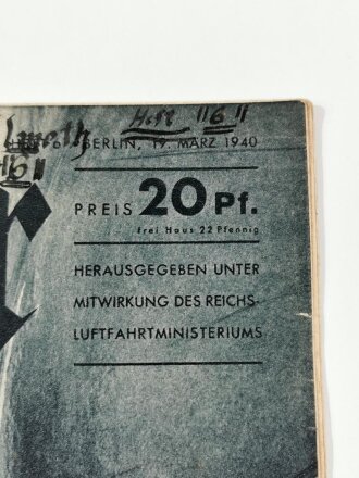 Der Adler "Todesflug ins Scheinwerferlicht", Heft Nr. 6, 19. März 1940