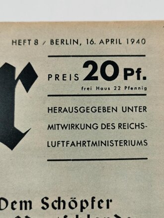 Der Adler "Dem Schöpfer Großdeutschlands", Heft Nr. 8, 16. April 1940