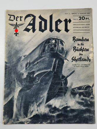 Der Adler "Bomben in die Buchten der Shetlands", Heft Nr. 3, 6. Februar 1940