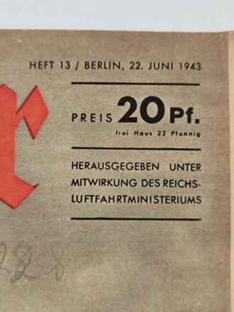 Der Adler "Drei Kampfflieger - tausendmal am Feind", Heft Nr. 13, 22. Juni 1943