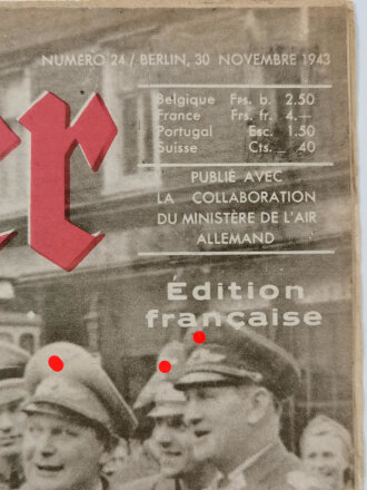 Der Adler "Le Marechal du Reich", Numero 24, 30. November 1943, französische Ausgabe