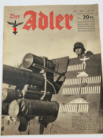 Der Adler "11 Flugzeuge, 40 Panzer, 15 Bunker",...