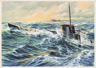 Ansichtskarte "Auftauchendes U-Boot"