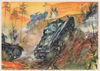Ansichtskarte "Panzerkampfwagen im Angriff"