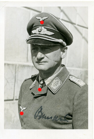 Eichenlaubträger der Luftwaffe, Oberst Bormann, Privatfoto 9 x 13cm mit eigenhändiger Unterschrift