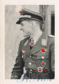 Eichenlaubträger der Luftwaffe Major Brändle, Privatfoto 6 x 9cm,  mit eigenhändiger Unterschrift