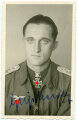 Eichenlaubträger Hauptmann Geisshardt, Originales Foto im Ansichtskartenformat  mit eigenhändiger Unterschrift