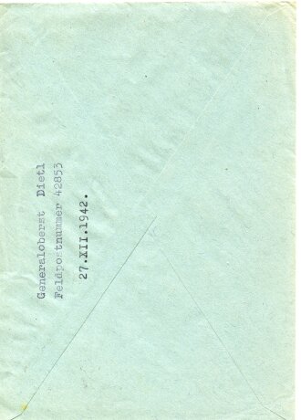 Generaloberst Dietl, Ansichtskarte mit eigenhändiger Unterschrift, dazu der gelaufene Briefumschlag