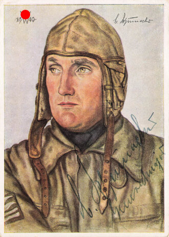 Ritterkreuzträger Oberstleutnant Schumacher, Willrich Ansichtskarte mit eigenhändiger Unterschrift