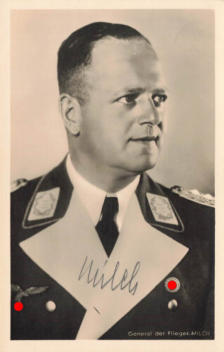 General der Flieger Milch, Ansichtskarte mit eigenhändiger Unterschrift
